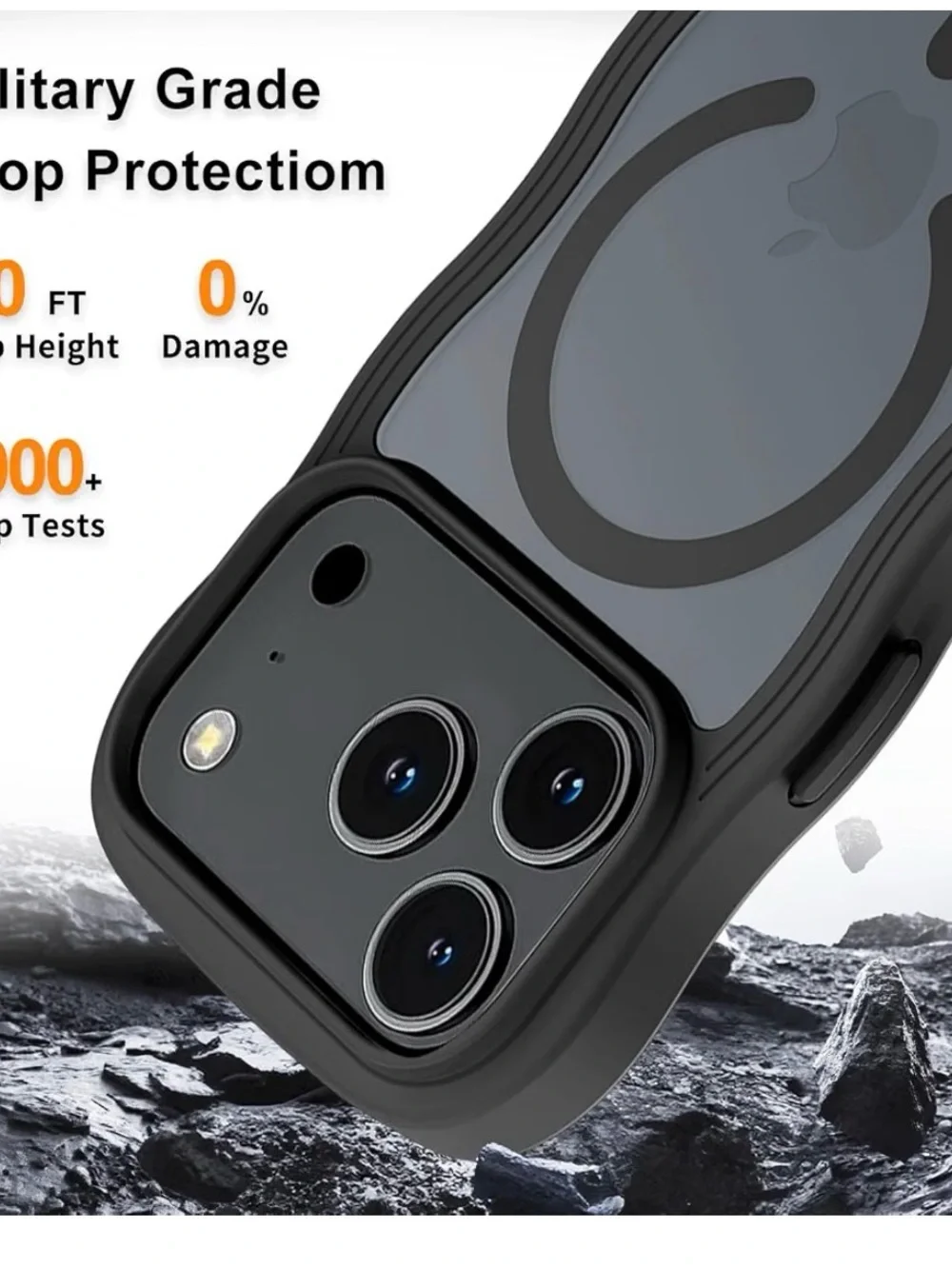 Black Rugged MagSafe-Compatible iPhone 17 Pro Max Case